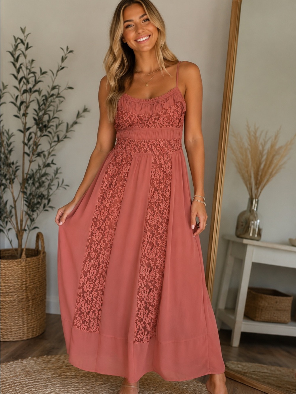 Mauve Pink Lace Very J